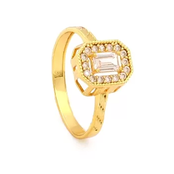 Çelik Baget Yüzük Altın Kaplama Oval Montür YZK-459