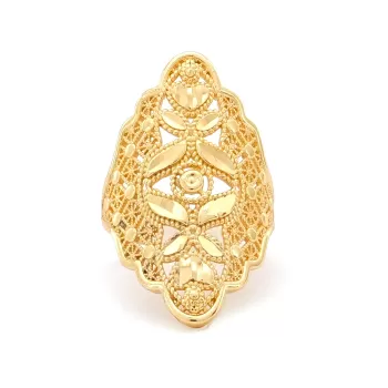 Çelik Yüzük Kadın Altın Kaplama Hint Model YZK-471