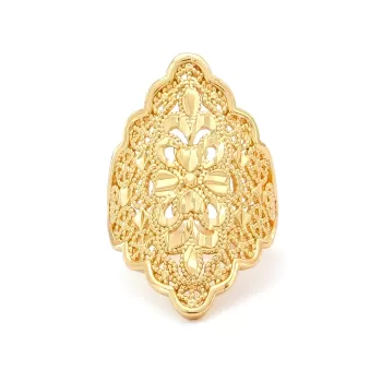 Çelik Yüzük Kadın Altın Kaplama Desenli İmitasyon Hint Model Yüzük Ayarlanabilir Boy YZK-474