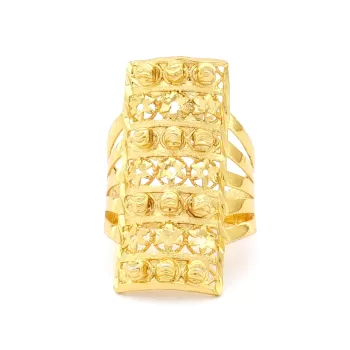 Çelik Yüzük Kadın Altın Kaplama Dorikalı Kaburga ModelYZK-495