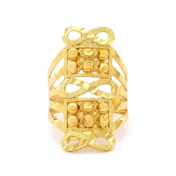 Çelik Yüzük Kadın Altın Kaplama Sonsuzluk Desenli YZK-496