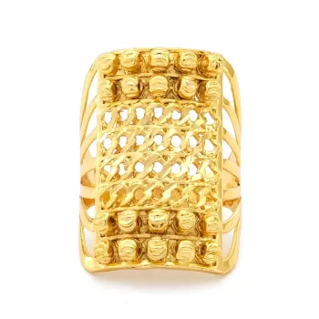 Çelik Yüzük Kadın Altın Kaplama Dorikalı Kaburga YZK-500