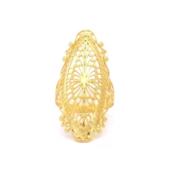 Çelik Yüzük Kadın Altın Kaplama Hint Model YZK-509