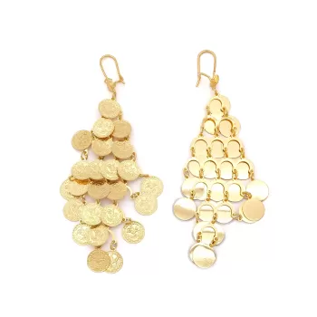 Altın Kaplama Küpe Sallantılı İmitasyon Reşatlı Model UNK-511