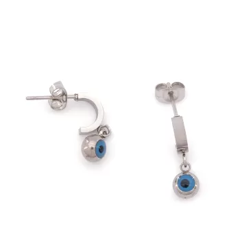 Çelik Sallantılı Küpe Nazar Boncuklu UNK-532