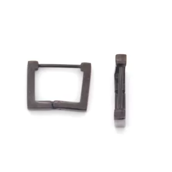 Çelik Halka Küpe Siyah Kare Unisex Küpe UNK-662