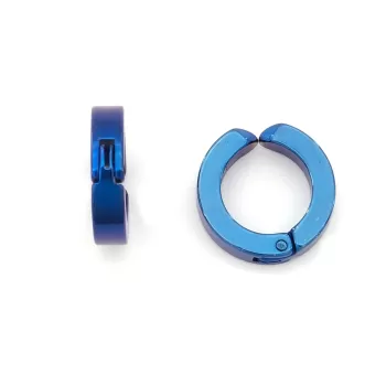 Çelik Halka Küpe Mavi Sıkıştırmalı Küpe UNK-665