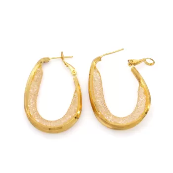 Çelik Halka Küpe Altın Kaplama Simli Halka Model Küpe UNK-749