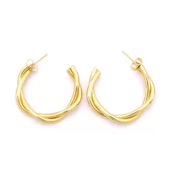 Çelik Halka Küpe Altın Kaplama Kadın Burgu Halka Model UNK-799