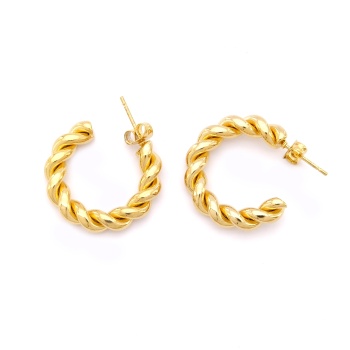 Çelik Halka Küpe Altın Kaplama Burma Model UNK-801