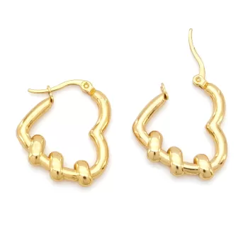 Çelik Küpe Altın Kaplama Kadın Kalpli Model UNK-803