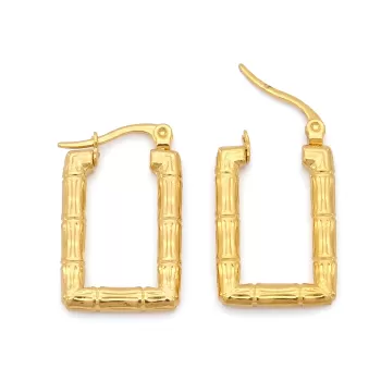 Çelik Küpe Altın Kaplama Kadın Dikdörtgen Model UNK-816