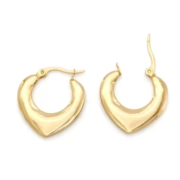 Çelik Küpe Altın Kaplama Kadın Kalpli Model UNK-820