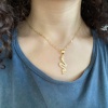 Çelik Kolye, Yılan Kolye Altın Kaplama, Zirkon Taşlı Kolye KLY-277