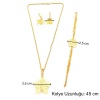 Altın Kaplama Çiçek Şekilli Kolye Küpe Bileklik Set SET-111