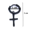 Erkek Çelik Küpe Siyah Haç Model UNK-481