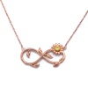 Sonsuzluk İşareti Motifli Zirkon Taşlı Rose Gümüş Kolye GK-193
