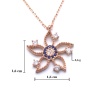 Zirkon Taşlı Çiçek Rose Gümüş Kolye GK-246