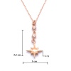 Zirkon Taşlı Yıldız Rose Gümüş Kolye GK-252