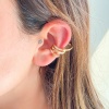 Altın Kaplama Küpe Zirkon Taşlı Yıldız Detaylı Çelik Ear Cuff UNK-686