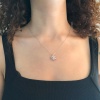 Beyaz Zirkon Taşlı Çiçek Model Rose Gümüş Kolye GK-262