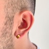 Çelik Halka Küpe Altın Kaplama 5 mm Kalın Model UNK-699