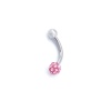 316L Çelik Zirkon Taşlı Pembe Toplu Piercing PRC-203