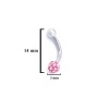 316L Çelik Zirkon Taşlı Pembe Toplu Piercing PRC-203