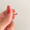 316L Çelik Zirkon Taşlı Pembe Toplu Piercing PRC-203