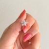 316L Çelik Zirkon Taşlı Çiçek Şekilli Piercing PRC-191