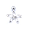 316L Çelik Zirkon Taşlı Çiçek Şekilli Piercing PRC-191