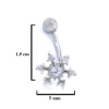316L Çelik Zirkon Taşlı Kar Tanesi Şekilli Piercing PRC-187