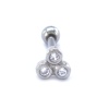 316L Çelik Zirkon Taşlı Üç Top Piercing PRC-200