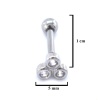 316L Çelik Zirkon Taşlı Üç Top Piercing PRC-200