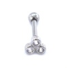 316L Çelik Zirkon Taşlı Üç Top Piercing PRC-200