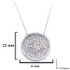 Zirkon Taşlı Tuğralı Gümüş Kolye GK-305