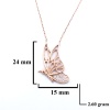Zirkon Taşlı Rose Kelebek Model Gümüş Kolye GK-312