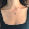Zirkon Taşlı Rose Kelebek Model Gümüş Kolye GK-312