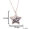 Zirkon Taşlı Rose Yıldız Model Gümüş Kolye GK-314