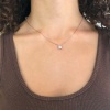 Rose Zirkon Baget Taşlı Gümüş Kolye GK-332