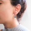 Yeşil Renkli Deniz Kabuğu Model Rose Gümüş Küpe GKP-103