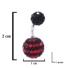 316L Çelik Siyah Zirkon Taşlı Toplu Piercing PRC-102