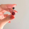 316L Çelik Siyah Zirkon Taşlı Toplu Piercing PRC-102