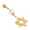 Altın Kaplama Zirkon Taşlı Pentagram Piercing PRC-125