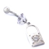 316L Çelik Zirkon Taşlı Kilit Piercing PRC-131