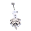 316L Çelik Zirkon Taşlı Palmiyeli Piercing PRC-134