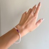 Varisit Doğal Taşlı Mor Pembe Renk Kadın Bileklik BLK-931