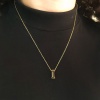 Altın Kaplama I Harf Kolye 55 cm KLY-544