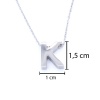 316L Çelik K Harf Kolye 55 cm KLY-548