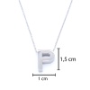 316L Çelik P Harf Kolye 55 cm KLY-550